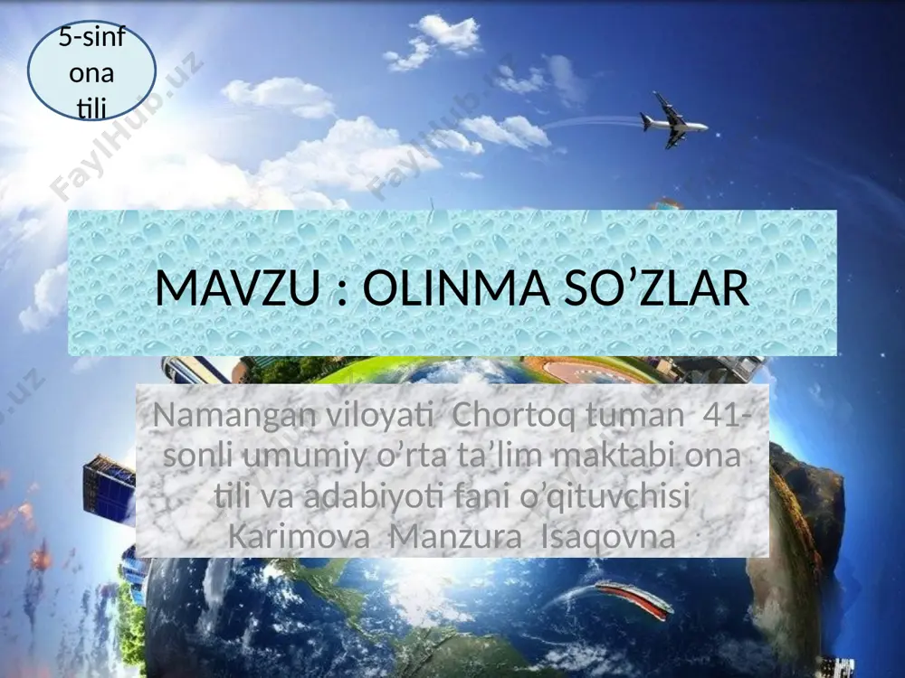 olinma so'zlar — PPTX