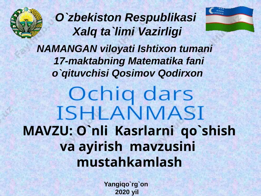 qosimov qodirxon 5-sinf.matematika — PPTX