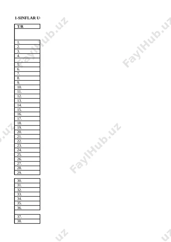 1-sinf umumiy exel — XLSX