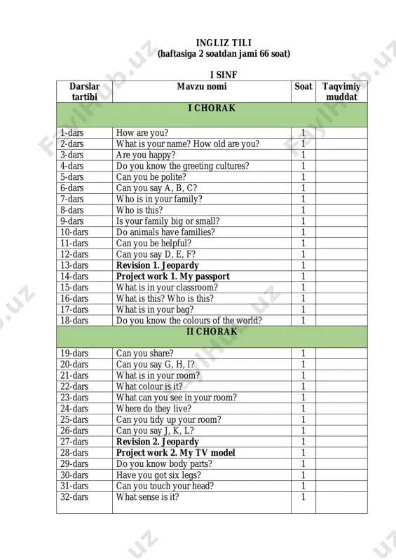 1-sinf ingliz tili — PDF