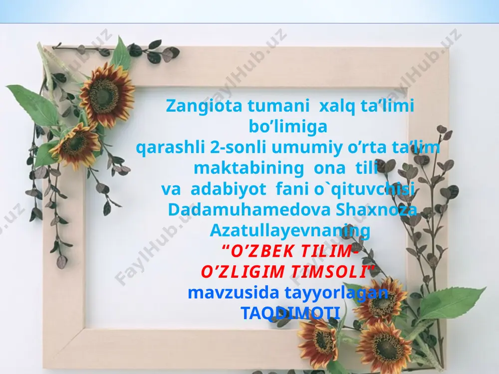 5-sinf uchun ona tili fanidan slayd — PPTX