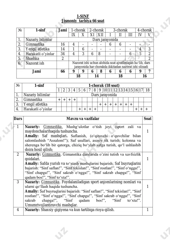 1-sinf jismoniy tarbiya — PDF