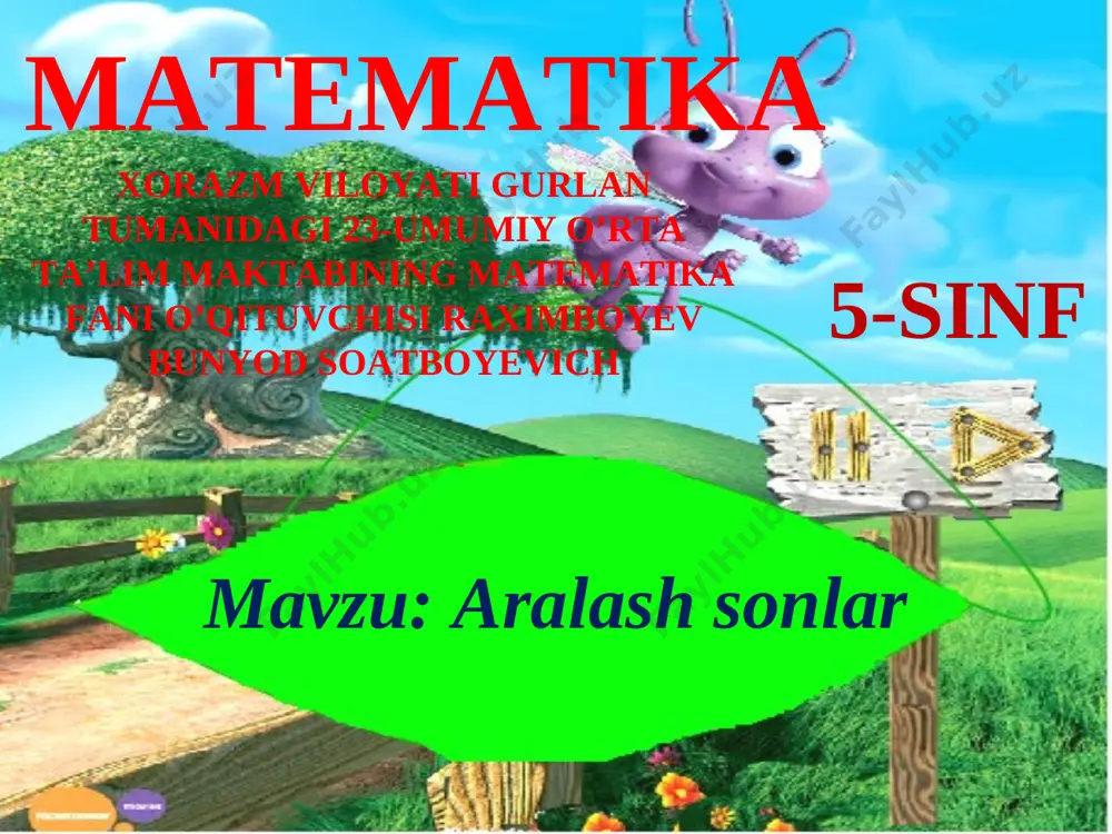 5-sinf matematika. aralash sonlar — PPT