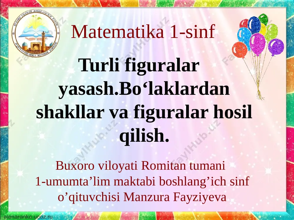 turli figuralar yasash 1-sinf — PPTX