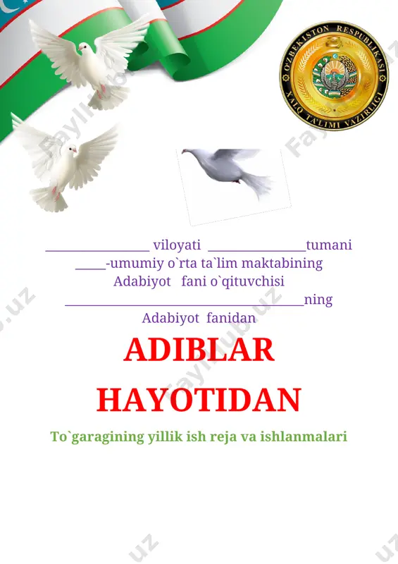 5-6 sinf adiblar hayoti to`garak 2020-2021 yil 34 soatlik — DOCX