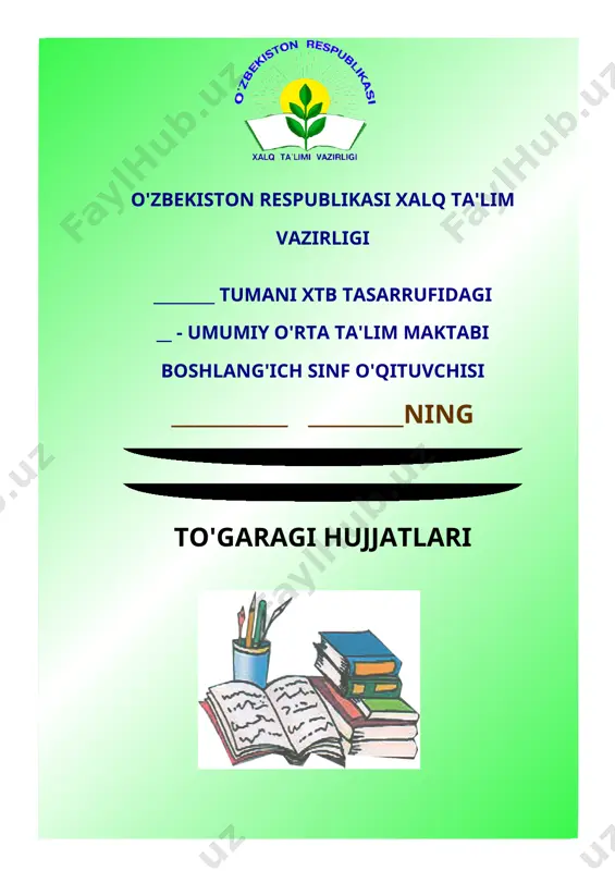 1-sinf husnixat to'garaki — DOC