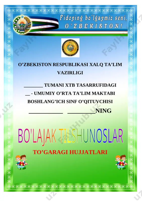 5-ona tili tto'garak 2020-2021 yil — DOCX
