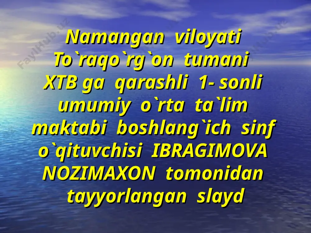 slayd. a. olam. 1- maktab nozimaxon. — PPT