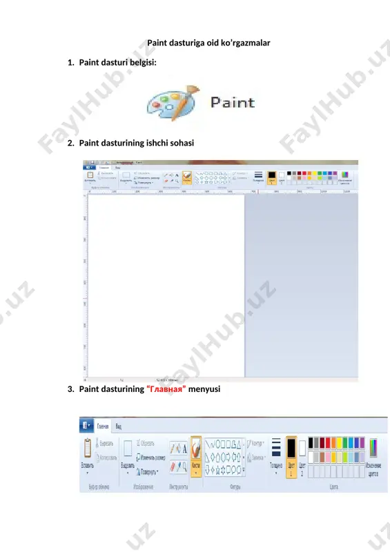 paint dasturiga oid ko'rgazma — DOCX