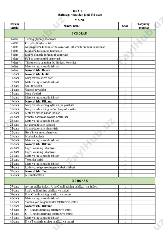 5-sinf ona tili — PDF
