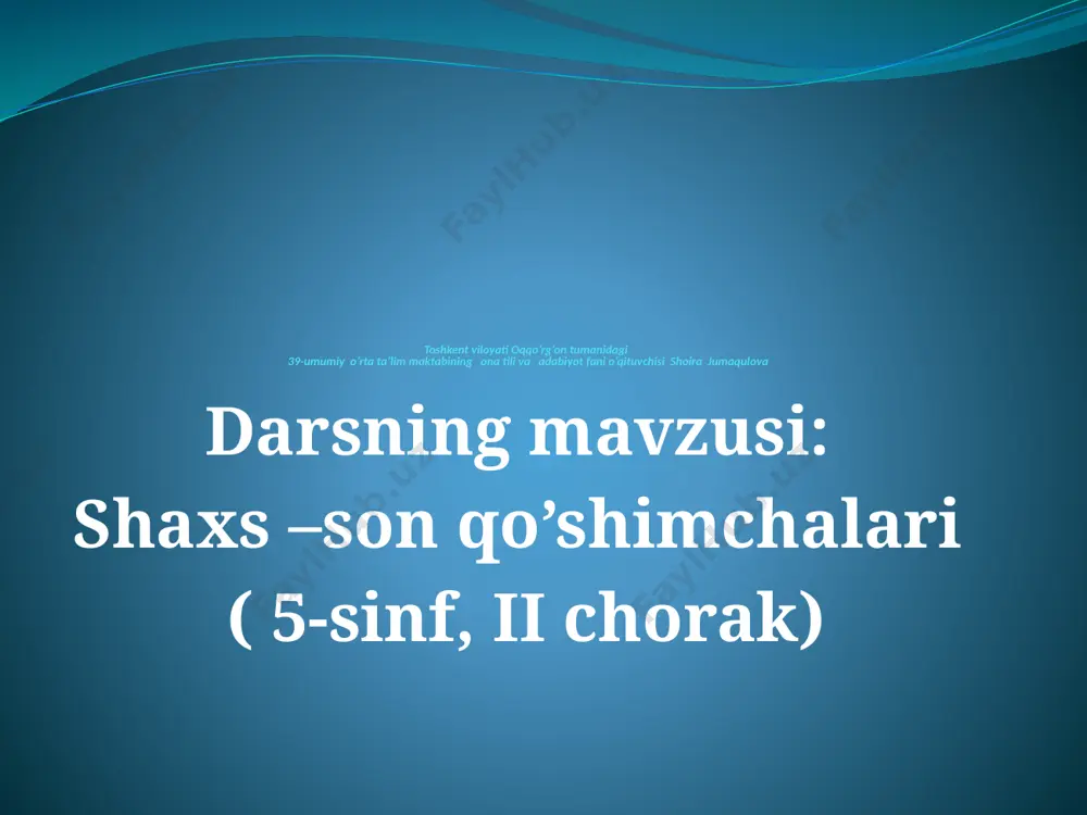 dars ishlanma 5-sinf — PPTX
