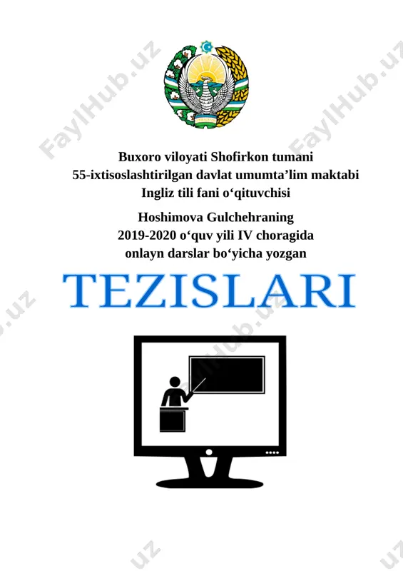 hoshimova gulchehra tezis — DOCX