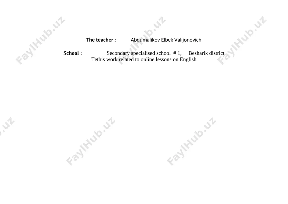 tezis ingliz tili 4,5,6 -sinflar — DOCX