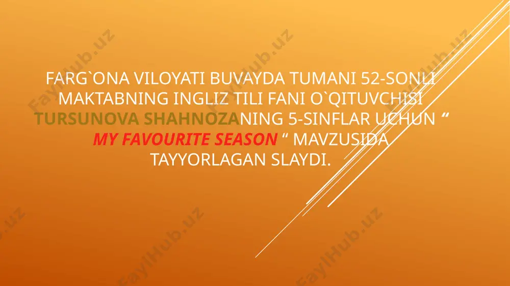 my favourite season 5 — PPTX