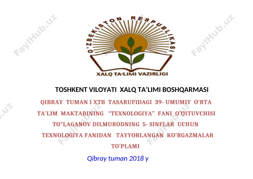 5 sinf ko'rgazmalar — DOC