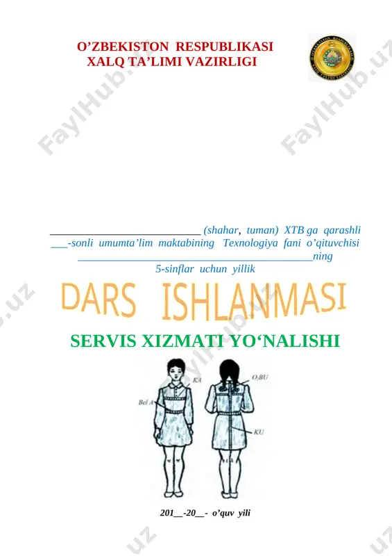 5-sinf texnologiya qizlar — DOCX