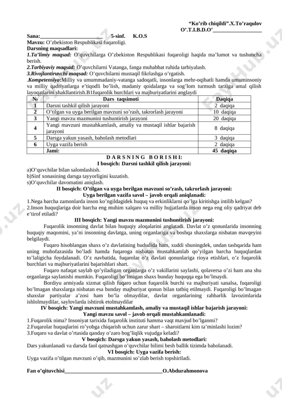 5-6-sinf konstitutsiya olamiga sayohat. — DOCX