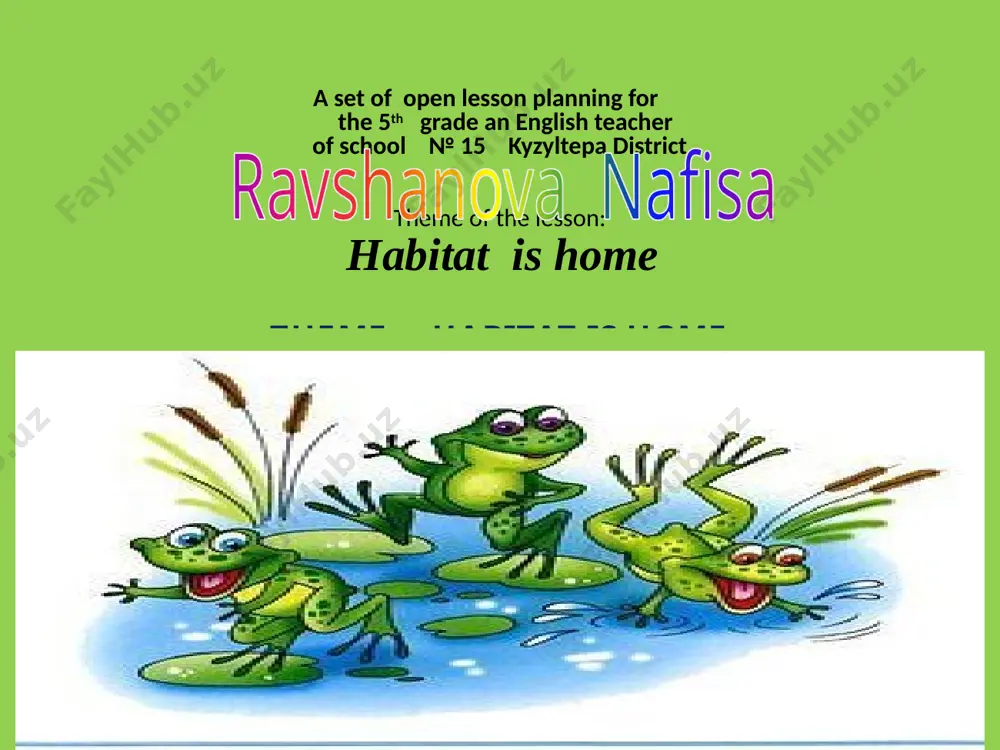 s.s.5-sinf habitat is home — PPTX
