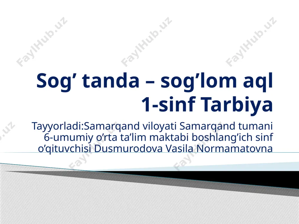 sog’ tanda – sog’lom aql — PPTX