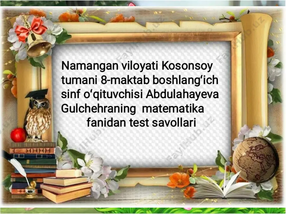 matematika 1- sinf test abdulahayeva g — PDF
