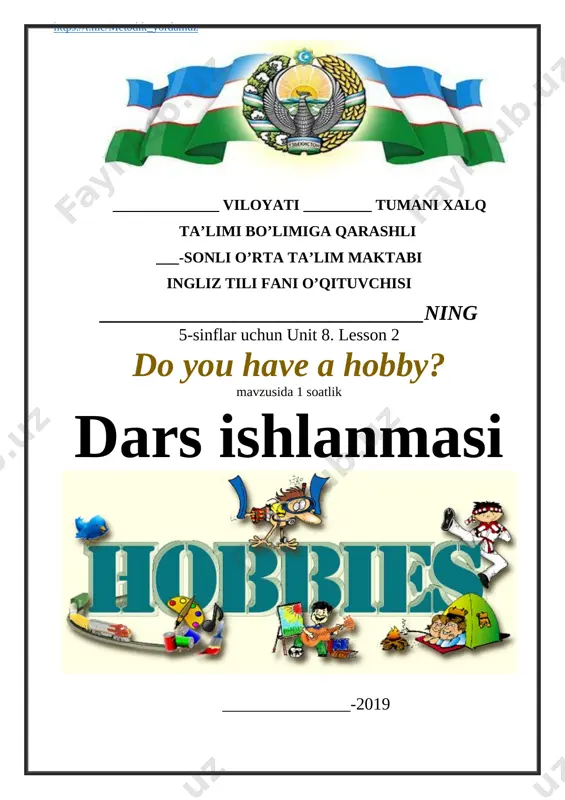 5-sinf-8.-do-you-have-a-hobby — DOCX