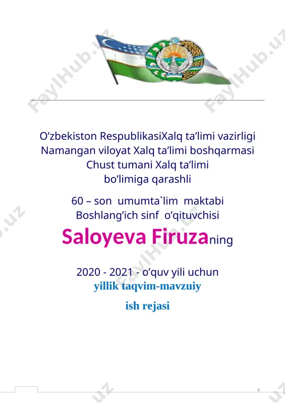 1- sinf reja — DOCX