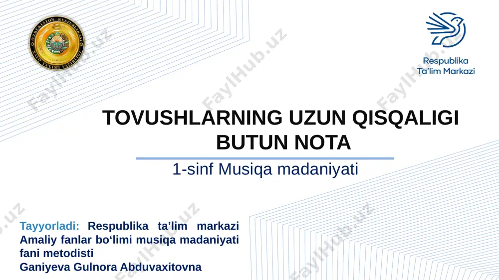 1-sinf musiqa — PPTX