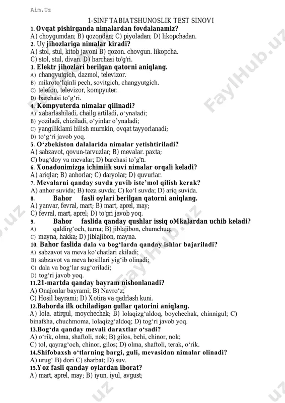@talim_fidoiylari_kanali___1-sinf tabiat test — PDF