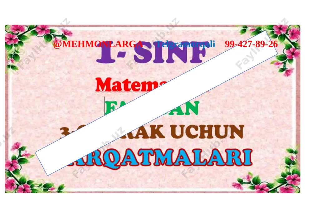 1-sinf matematika 3-chorak tarqatma 2021 — DOCX