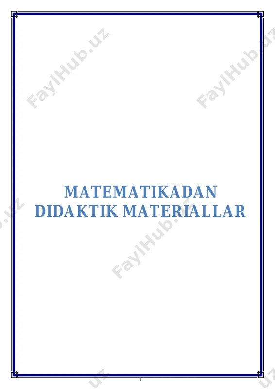 didaktik o'yinlar boshlang'ich — PDF