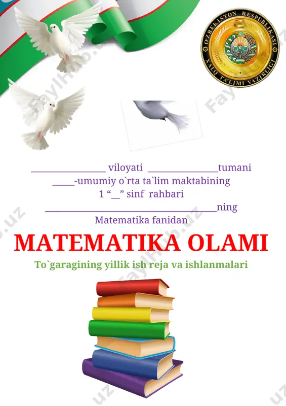 1 sinf matematika olami to`garak 2020-2021yil 34 soatlik — DOCX