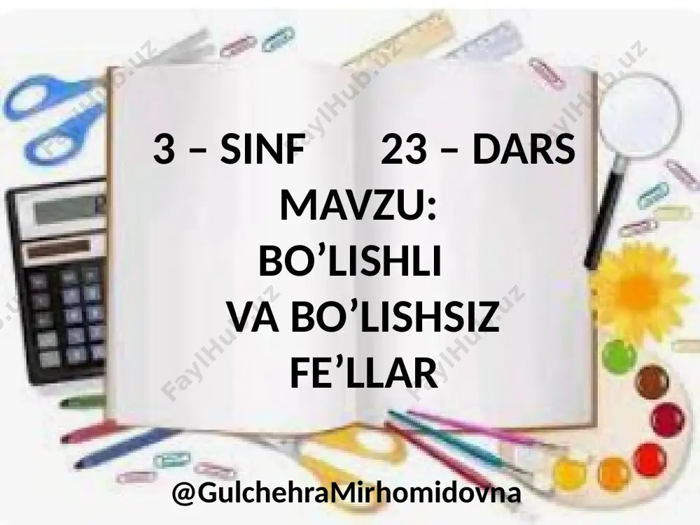 ona tili 4-chorak 3-sinf 23-dars @gulchehramirhomidovna — PPTX