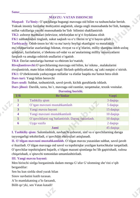 tarbiya_1_sinf_konspekt_2020_2021_o`quv_yili_uchun_yangi_to`liq — DOCX