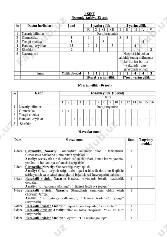 1-sinf jismoniy tarbiya — PDF