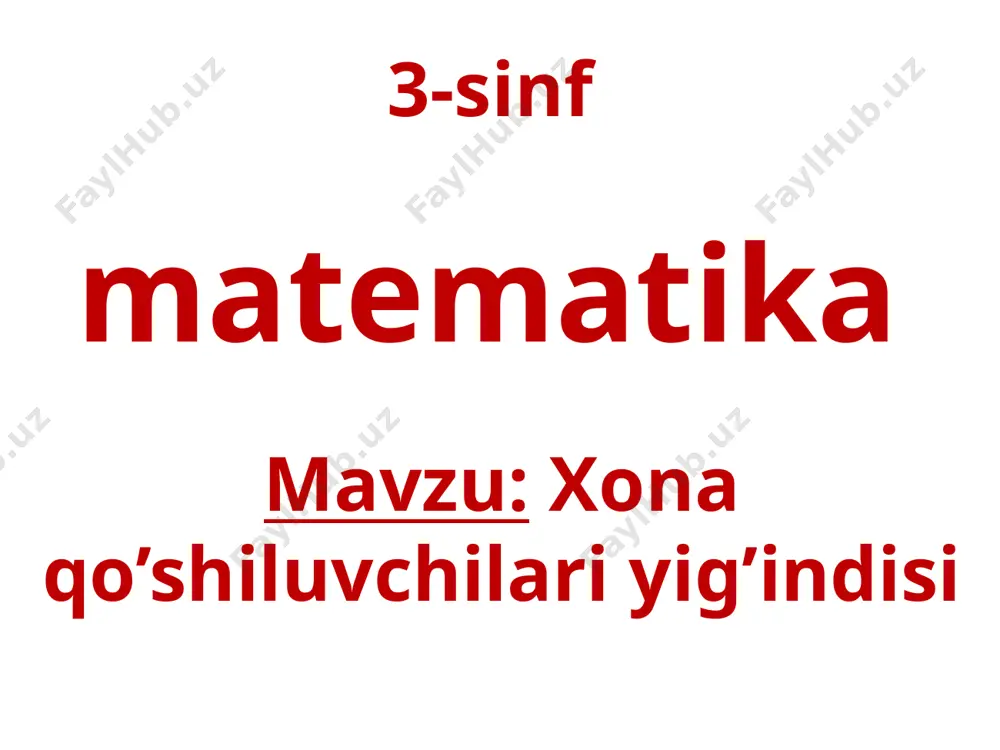 3-sinf matematika 15-dars — PPTX