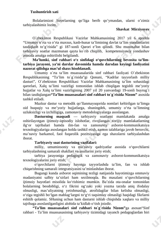 1-sinf tayyor tarbiyaviy soat dars ishlanmalari yangi — DOCX