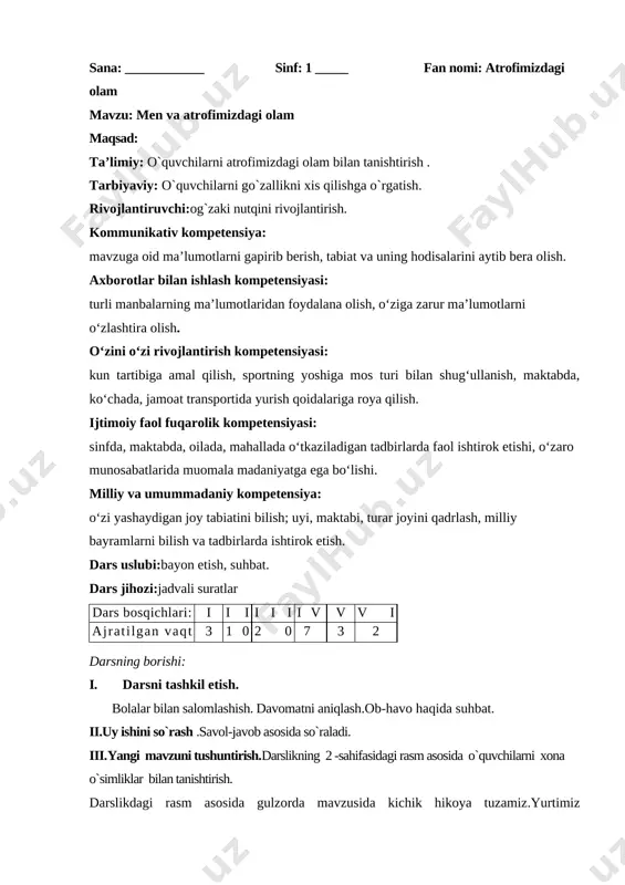 1_sinf_atrofimizdagi_olam_konspekt — DOCX