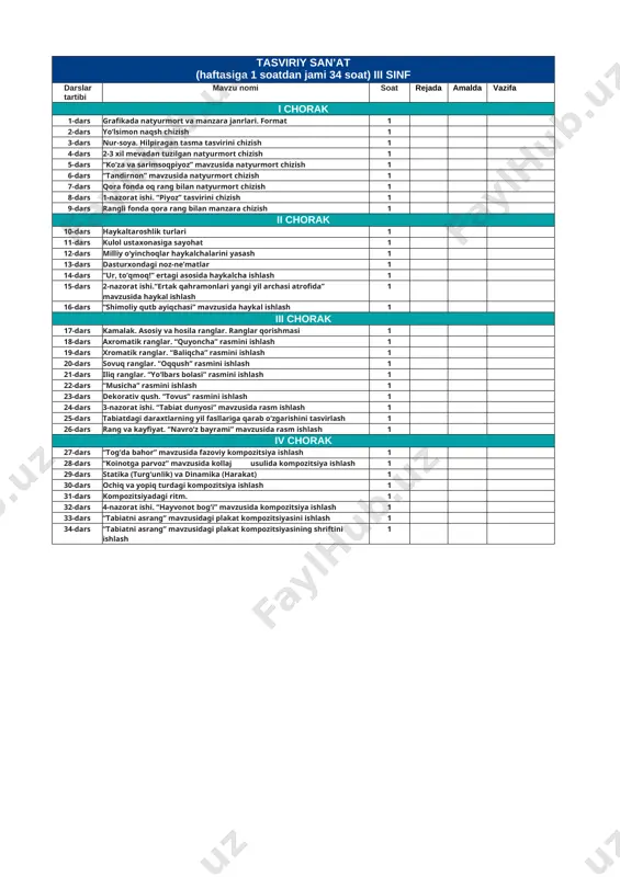 3-sinf tasviriy san. yillik 2023-2024 @e_baza_ishreja — XLSX
