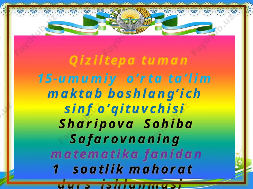 sohiba_safarovna_1_sinf_matematika — PPTX