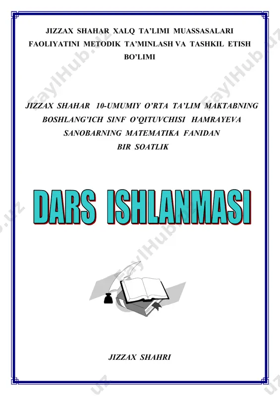 matematika fanidan s. hamrayeva dars ishlanma — PDF