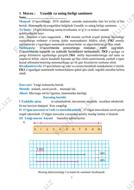 1-sinf matematika iii-chorak — DOCX