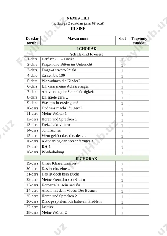 3-sinf_nemis tili — DOCX