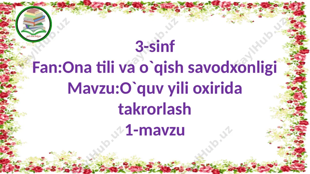 3-s.o`quv yili oxiridagi takrorlash.1-m — PPTX