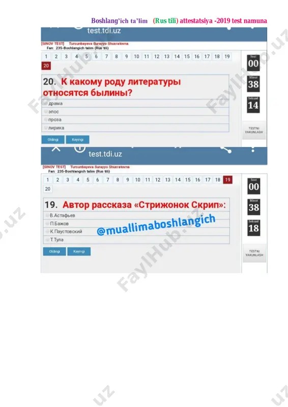 boshlang'ich ta'lim rus tili — PDF