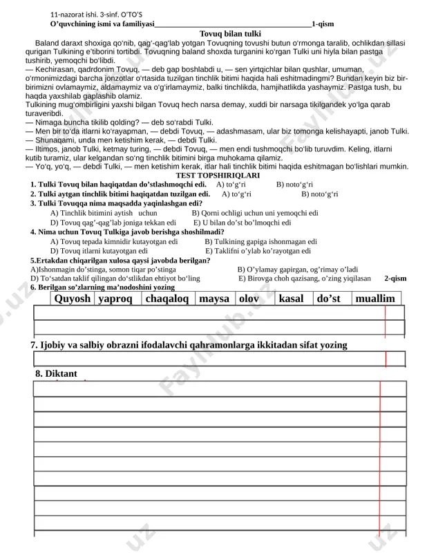 oʻtoʻs_3_11-nazorat-ishi — DOCX