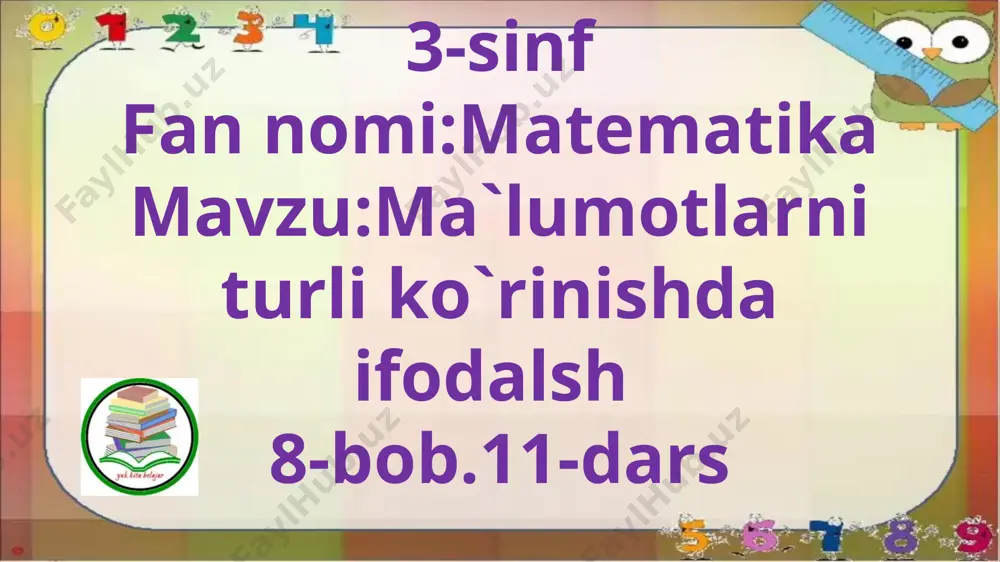 3-s.ma`lumotlarni turli ko`rinishda ifodalash.11-d — PPTX