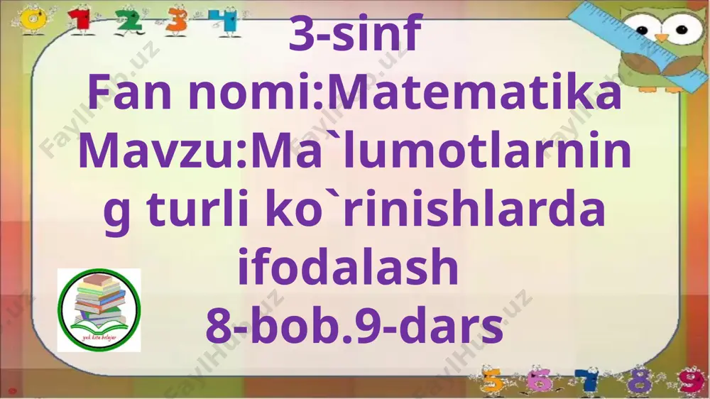 3-s.ma`lumotlarni turli ko`rinishda ifodalash.9-m — PPTX