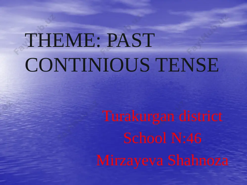 ingliz tili 6-sinf past continious mavzusida taqdimot — PPTX