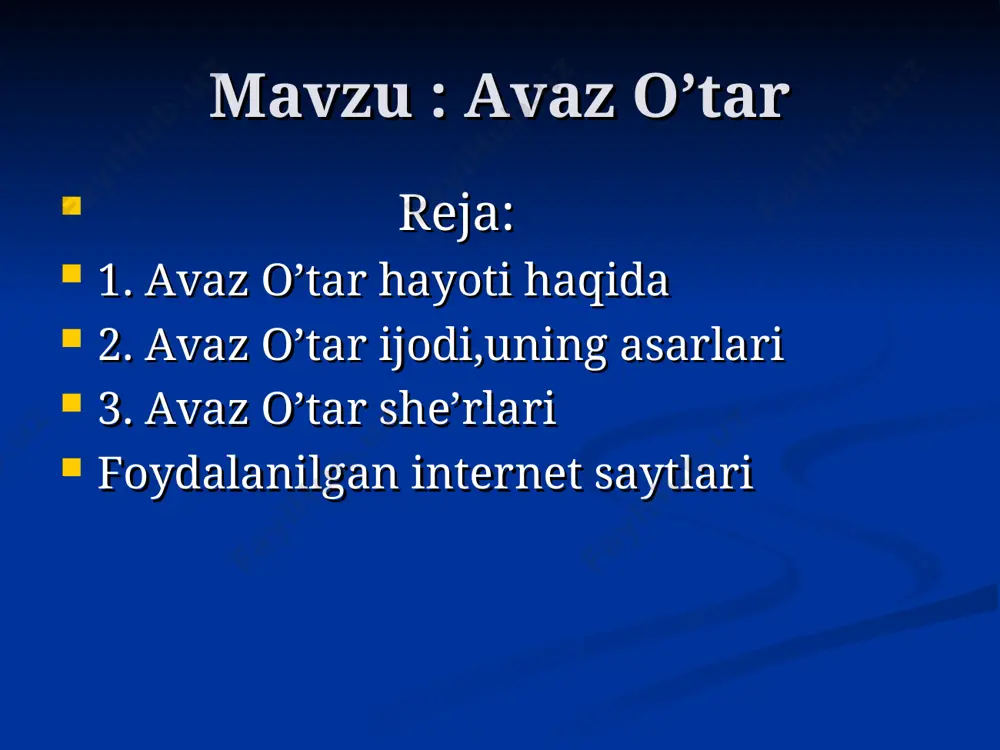 avaz o'tar — PPT