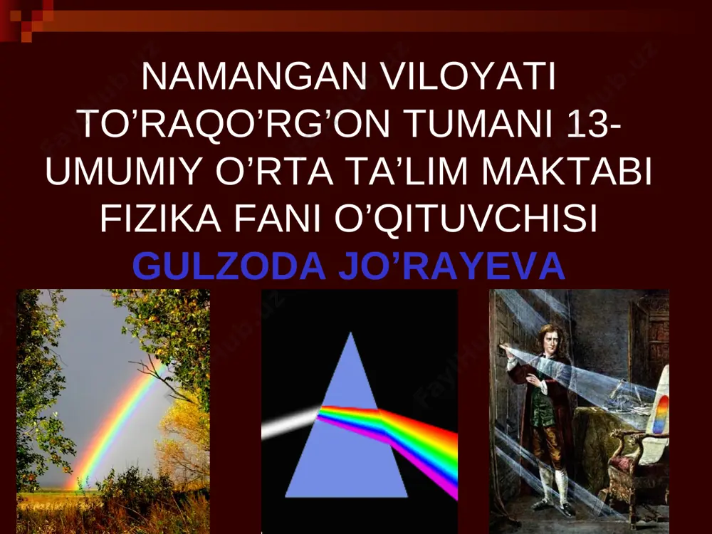 13-maktab gulzoda ravshanovna jo‘rayeva — PPT